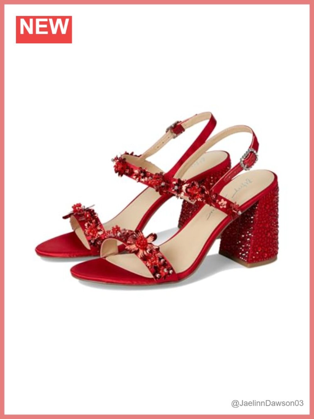 Heeled Sandals with Rhinestone Block Heel Ankle Strap Gladiator Open Toe